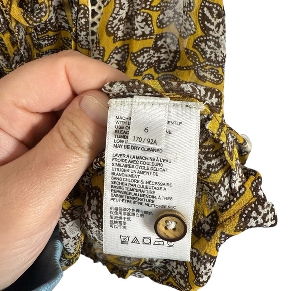 Anthropologie Women’s Bardot Sheer Crochet Sleeve Chiffon Blouse Size 6 - Picture 12 of 16